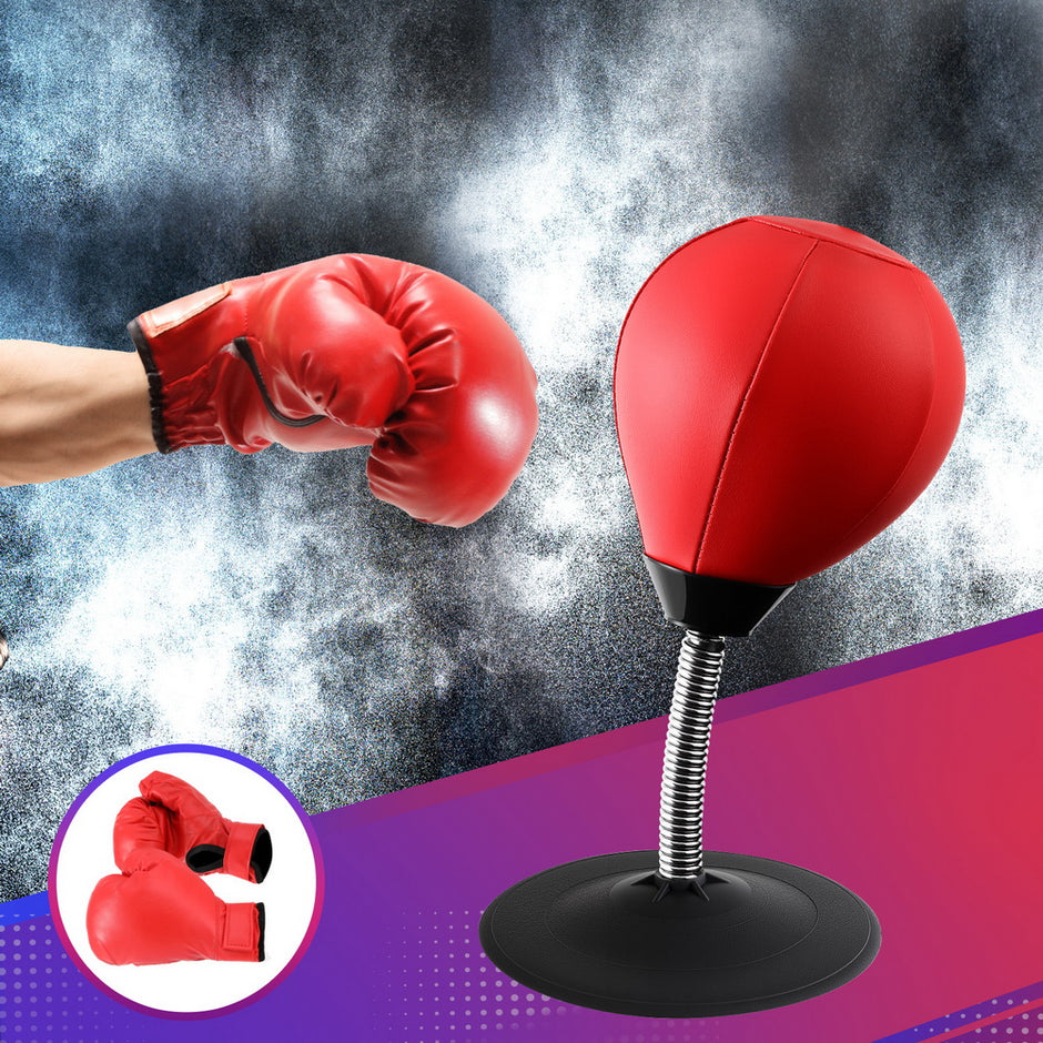 Everfit Desktop Punching Boxing Bag Stand Set with Pump Swivel Speed Balls