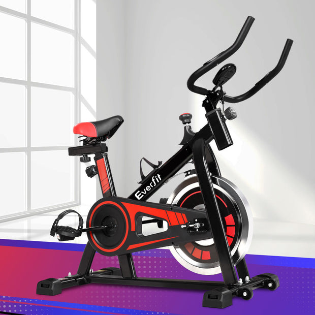 Everfit Spin Bike – 6kg Flywheel | Adjustable Resistance | LCD Monitor | 120kg Capacity