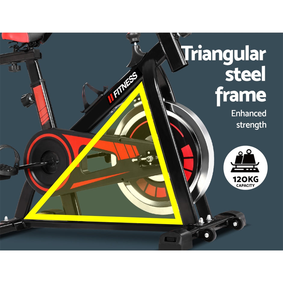 Everfit Spin Bike – 6kg Flywheel | Adjustable Resistance | LCD Monitor | 120kg Capacity