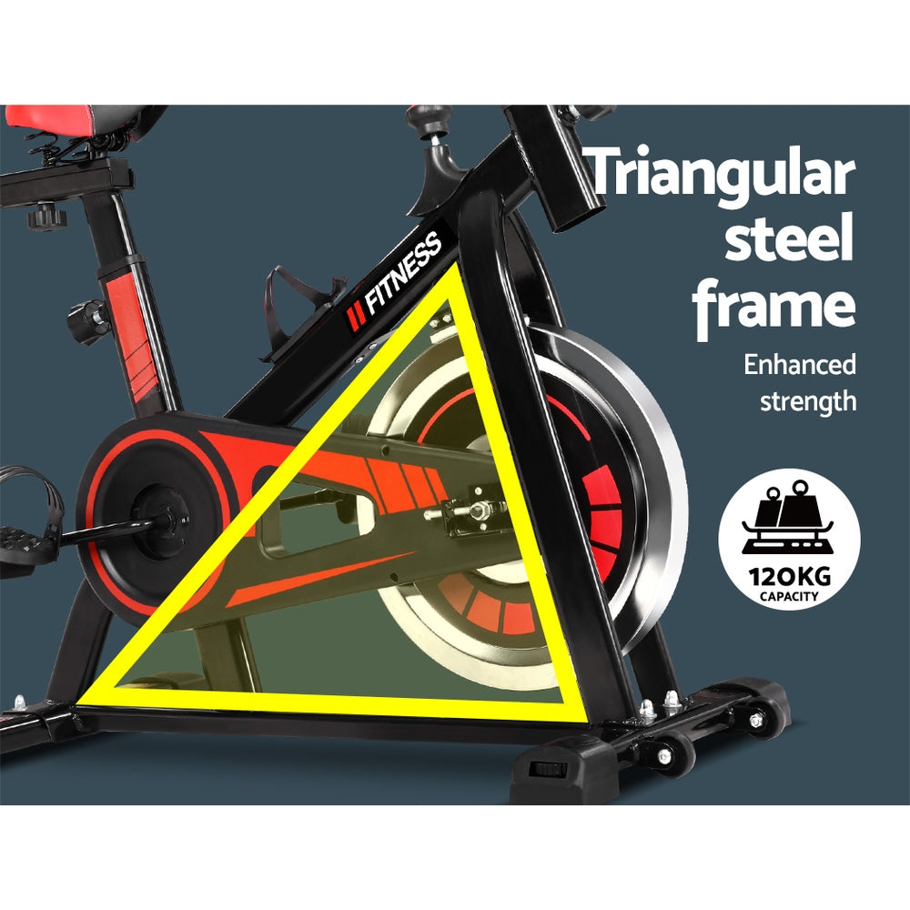 Everfit Spin Bike – 6kg Flywheel | Adjustable Resistance | LCD Monitor | 120kg Capacity