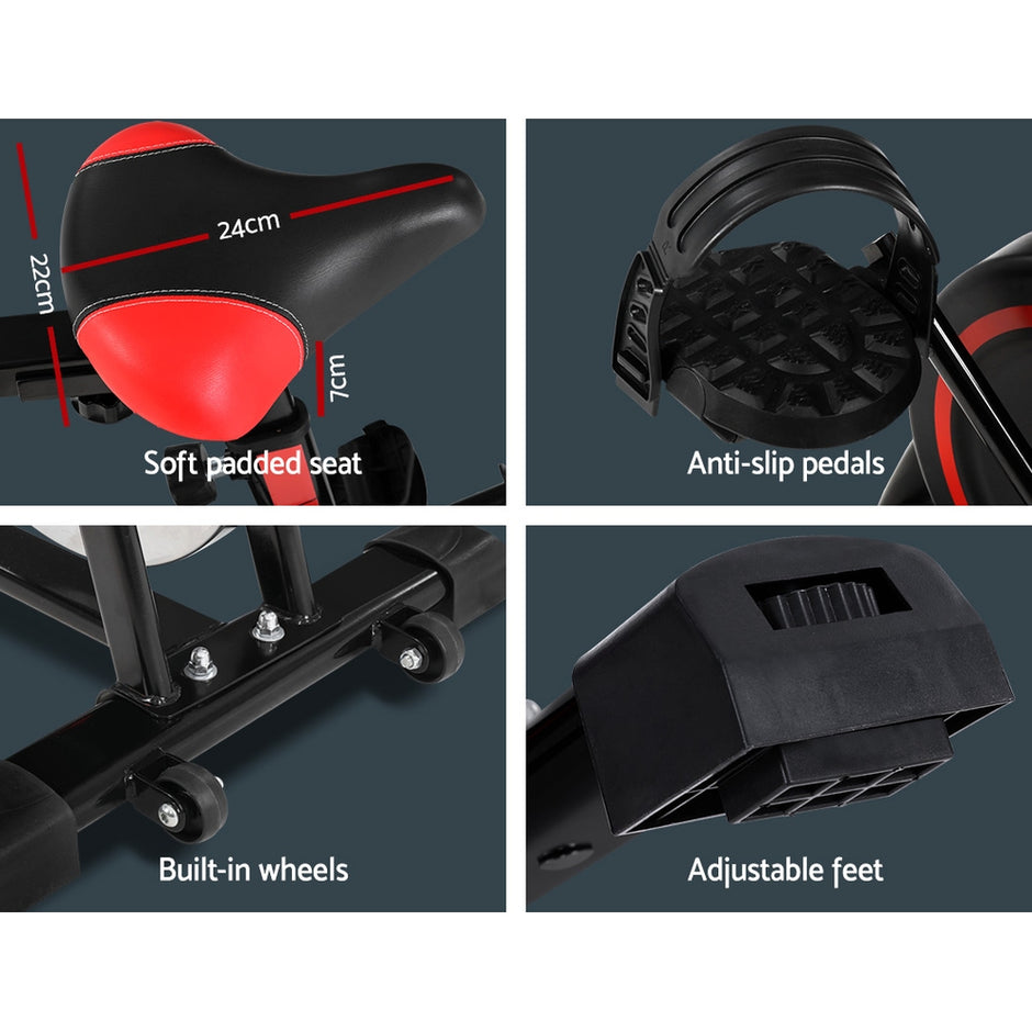 Everfit Spin Bike – 6kg Flywheel | Adjustable Resistance | LCD Monitor | 120kg Capacity