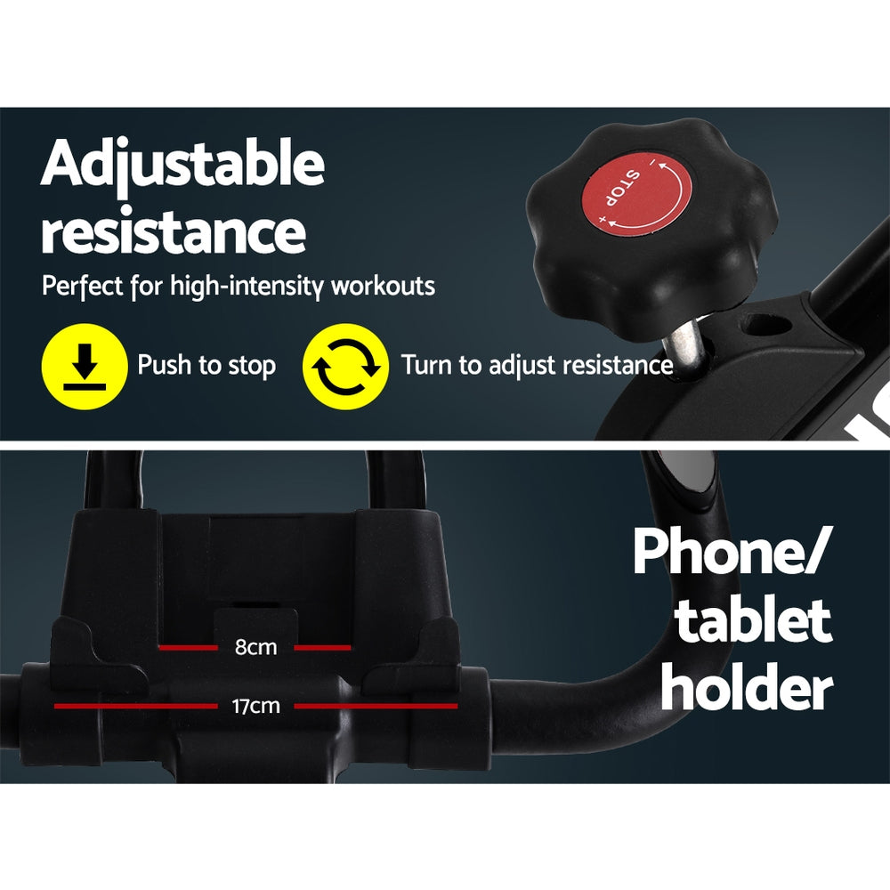 Everfit Spin Bike – 6kg Flywheel | Adjustable Resistance | LCD Monitor | 100kg Capacity