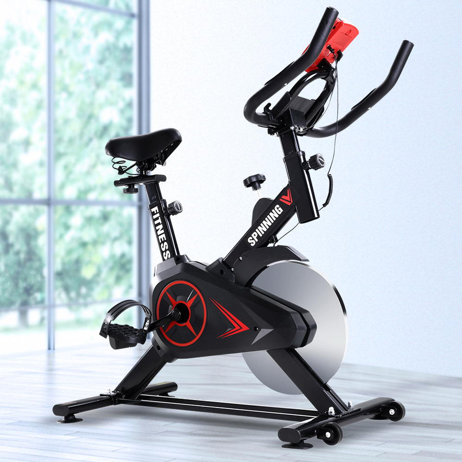 Everfit Spin Bike – 6kg Flywheel | Adjustable Resistance | LCD Monitor | 100kg Capacity