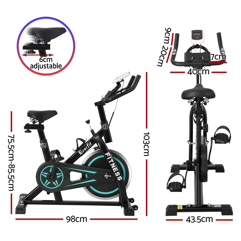 Everfit Spin Bike Exercise Bike – 10kg Flywheel, 150kg Capacity