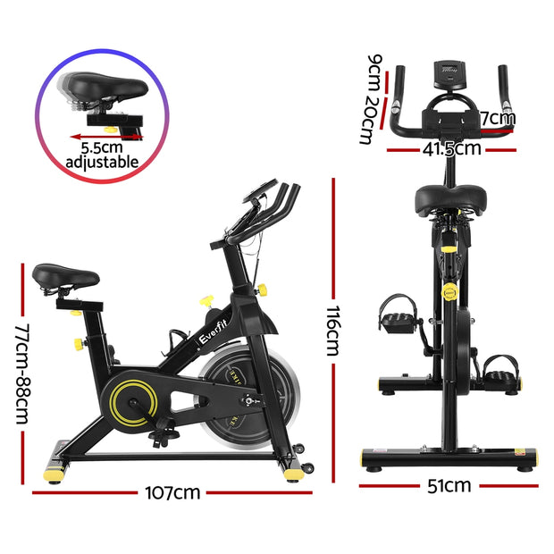 Everfit Spin Bike Exercise Bike – Bluetooth App Connectable