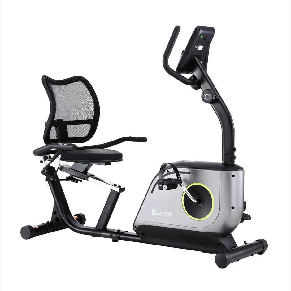 Everfit Recumbent Exercise Bike – Magnetic Cycling with Mesh Chair (120kg Capacity)
