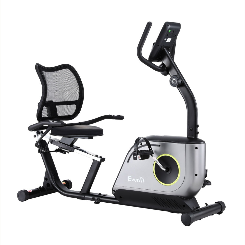 Everfit Recumbent Exercise Bike – Magnetic Cycling with Mesh Chair (120kg Capacity)