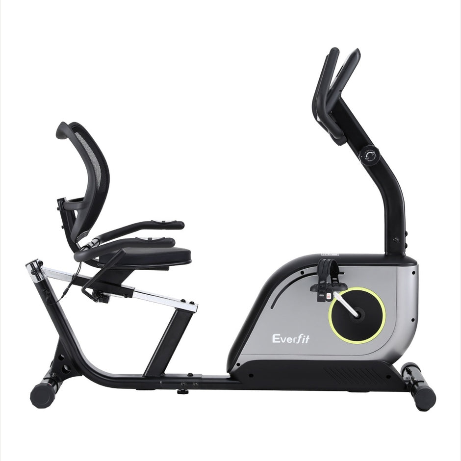 Everfit Recumbent Exercise Bike – Magnetic Cycling with Mesh Chair (120kg Capacity)