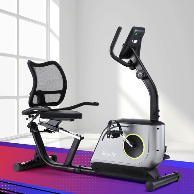 Everfit Recumbent Exercise Bike – Magnetic Cycling with Mesh Chair (120kg Capacity)