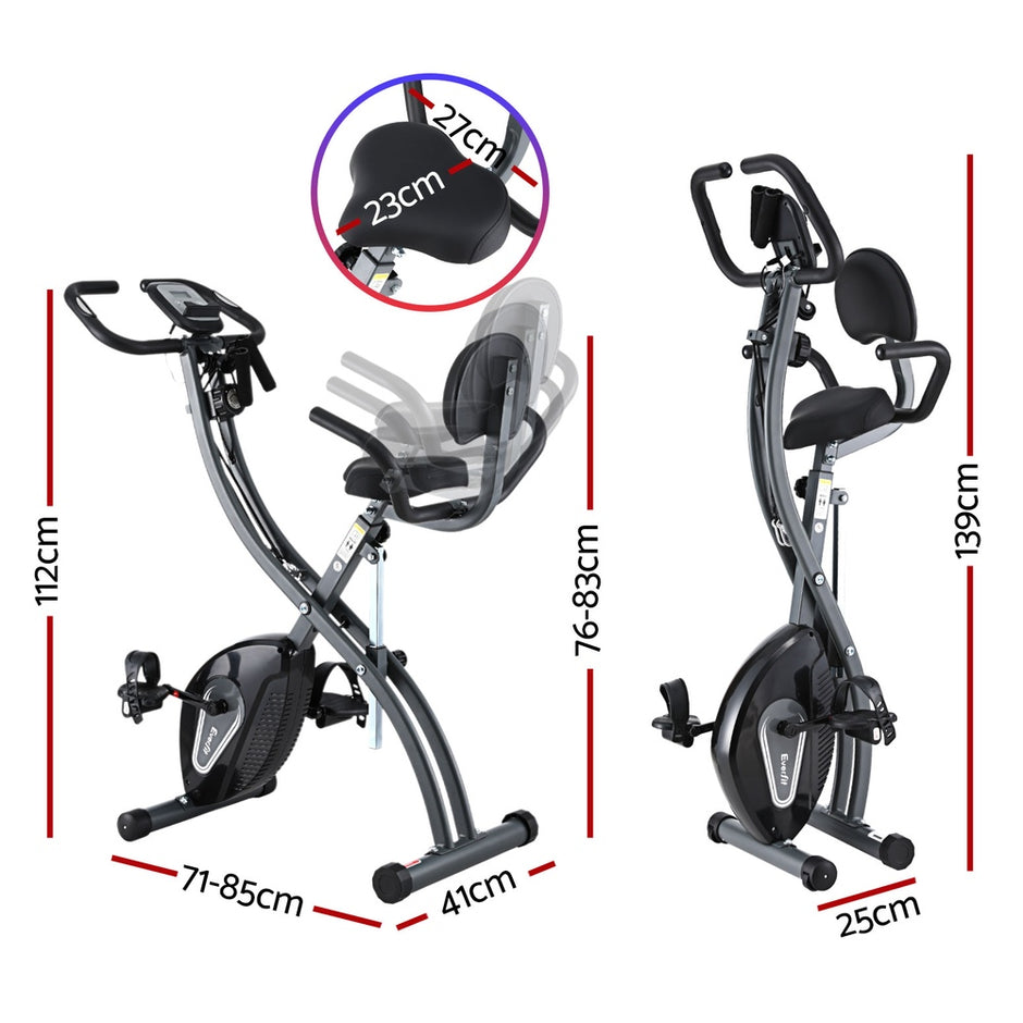 Everfit Folding Exercise Bike – Magnetic X-Bike Aerobic Trainer