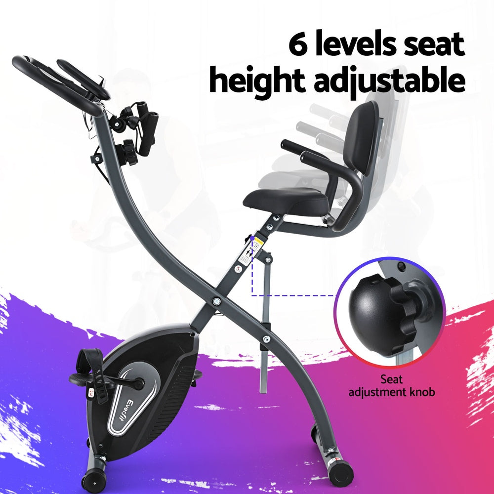 Everfit Folding Exercise Bike – Magnetic X-Bike Aerobic Trainer