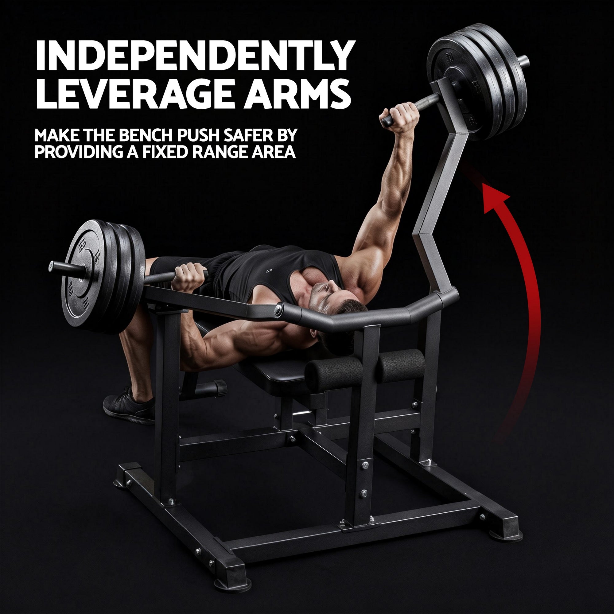 Everfit Chest Press Machine Home Gym Equipment Folding Workout Bench with Independent Arms Black