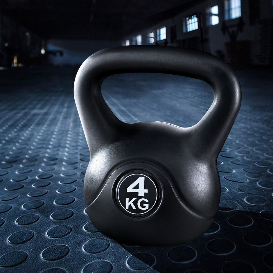 Everfit 4kg Kettlebell Set Weight Lifting Bench Dumbbells Kettle Bell Gym Home