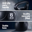 Everfit 8kg Kettlebell Set Weight Lifting Bench Dumbbells Kettle Bell Gym Home