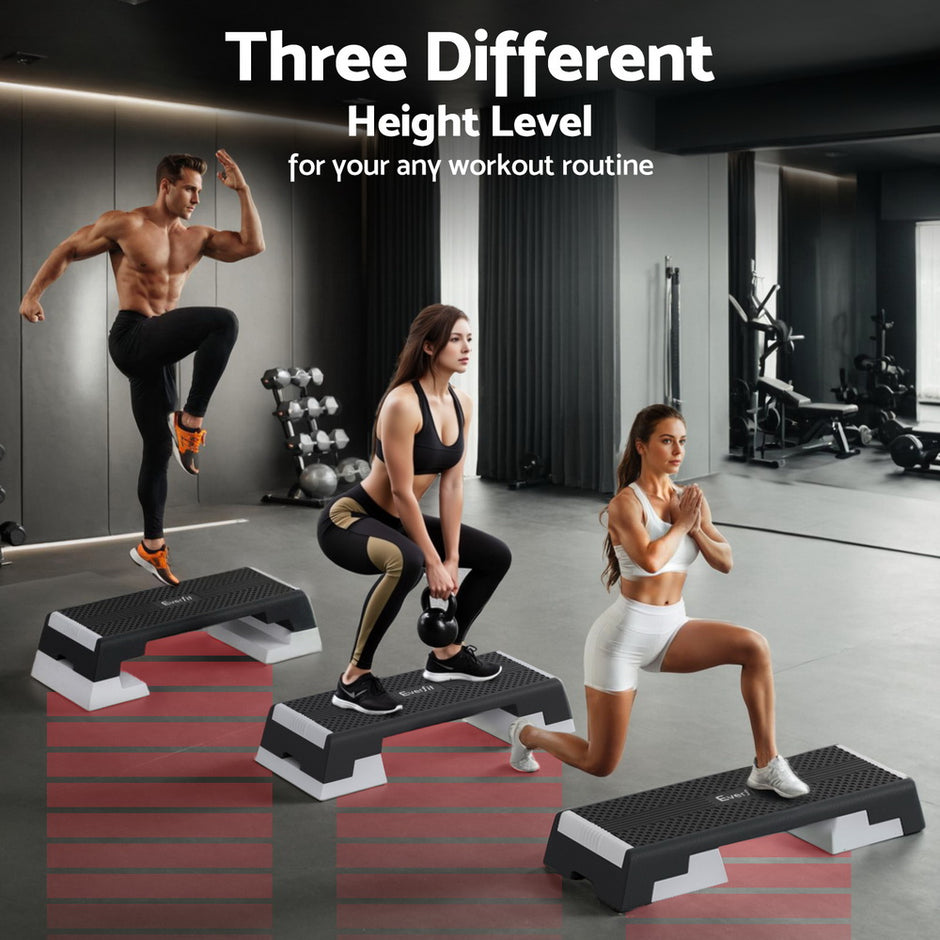 Everfit 3 Level Aerobic Step Adjustable Stepper for Home Workouts