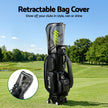 Everfit Golf Cart Bag Rolling Buggy Club Organiser Synthetic Leather Black
