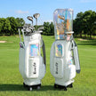 Everfit Golf Cart Bag Rolling Buggy Club Organiser Synthetic Leather White