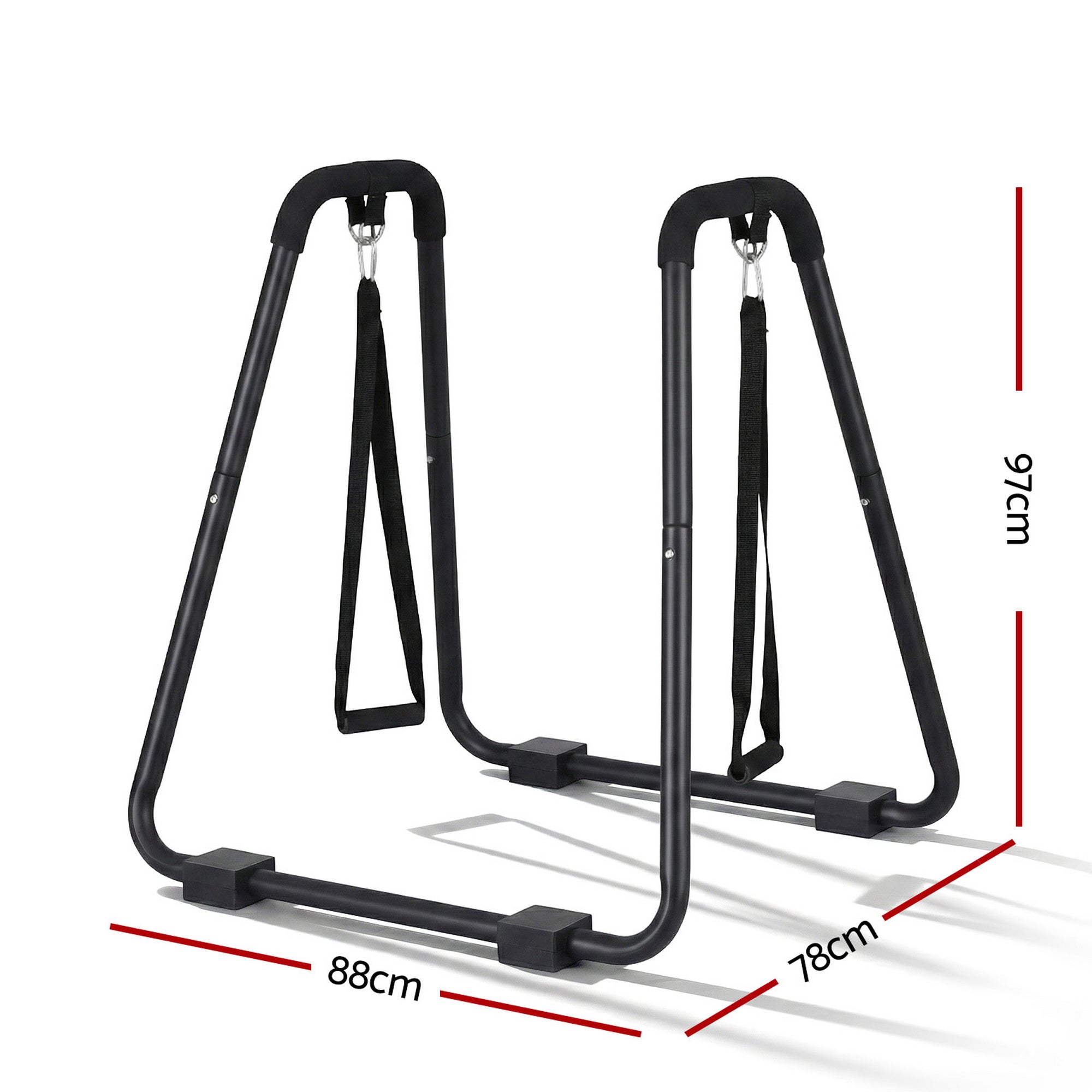 Everfit Dip Station Parallel Bars Heavy Duty Home Gym Stand Calisthenics Black
