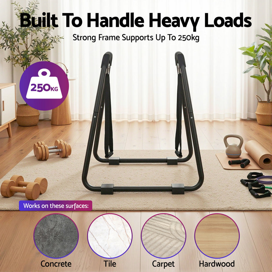 Everfit Dip Station Parallel Bars Heavy Duty Home Gym Stand Calisthenics Black