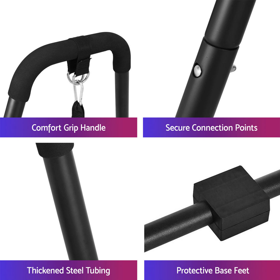 Everfit Dip Station Parallel Bars Heavy Duty Home Gym Stand Calisthenics Black