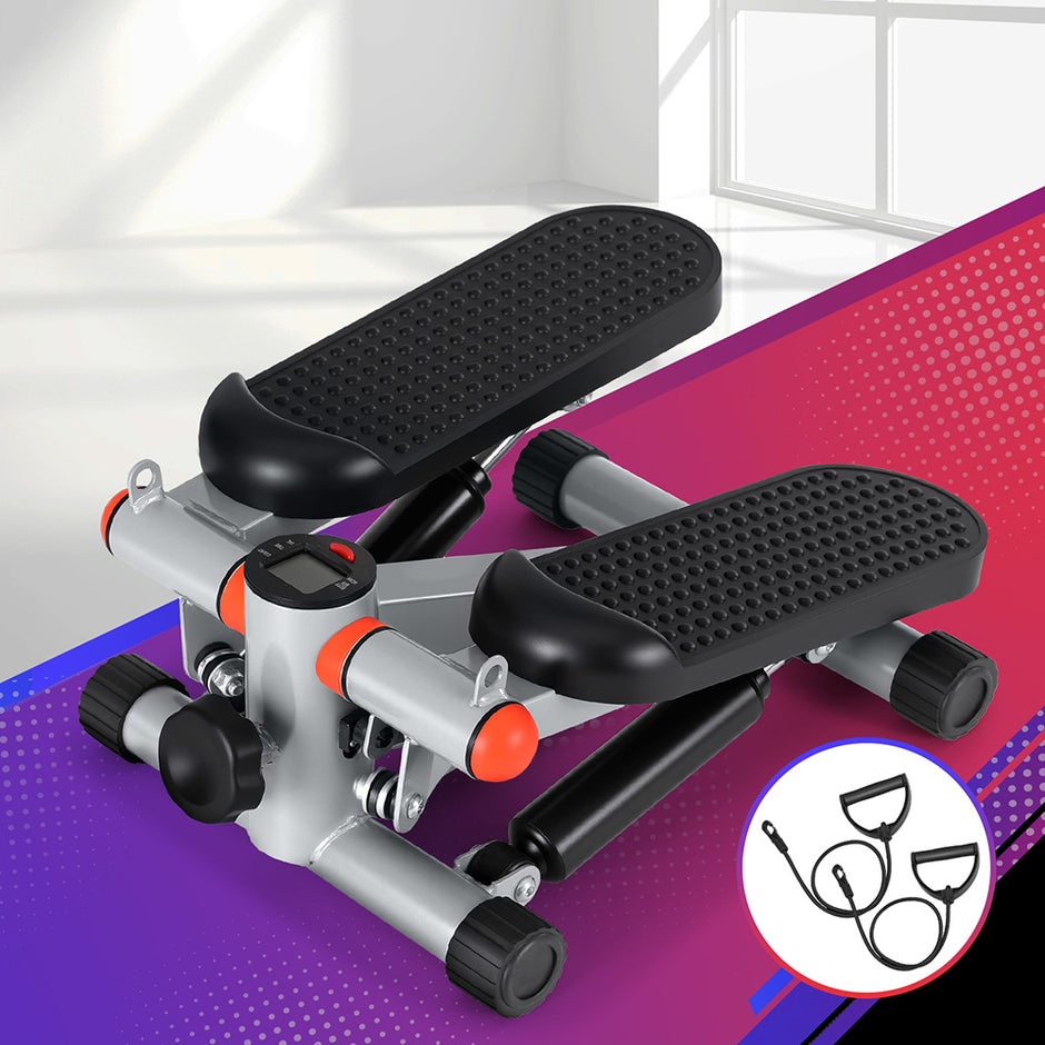 Everfit Mini Stepper with Resistance Rope Aerobic for Exercise Compact Home Workout Grey