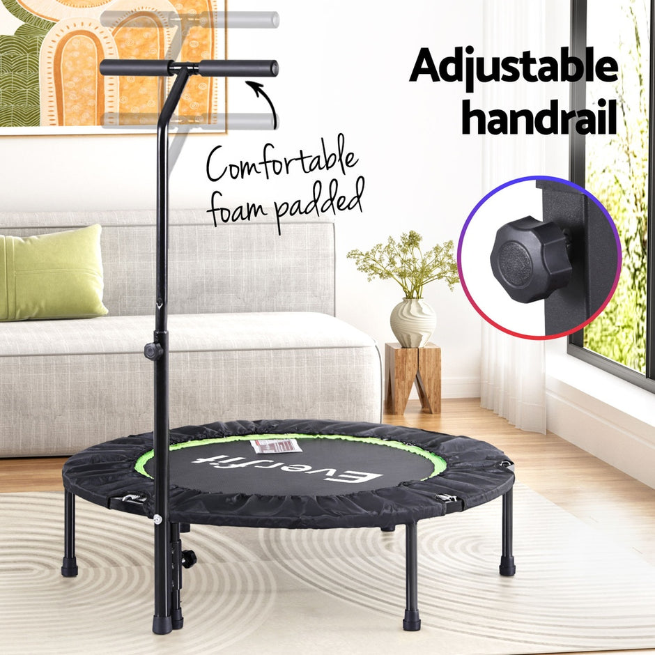 Everfit 40inch Fitness Foldable Trampoline Jumping Rebounder Home Gym Handrail