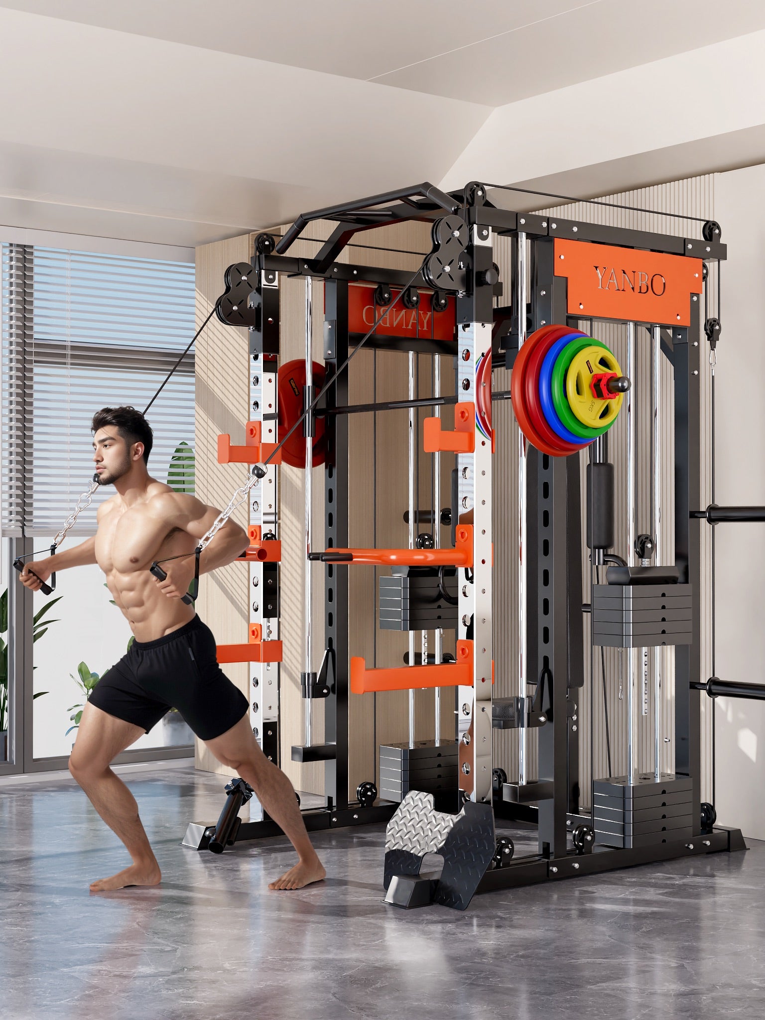 SmartFit M1 Ultra Leg Press and Chest Fly Multi Functional Training Smith Machine Home Gym with 140kgs pin loaded package