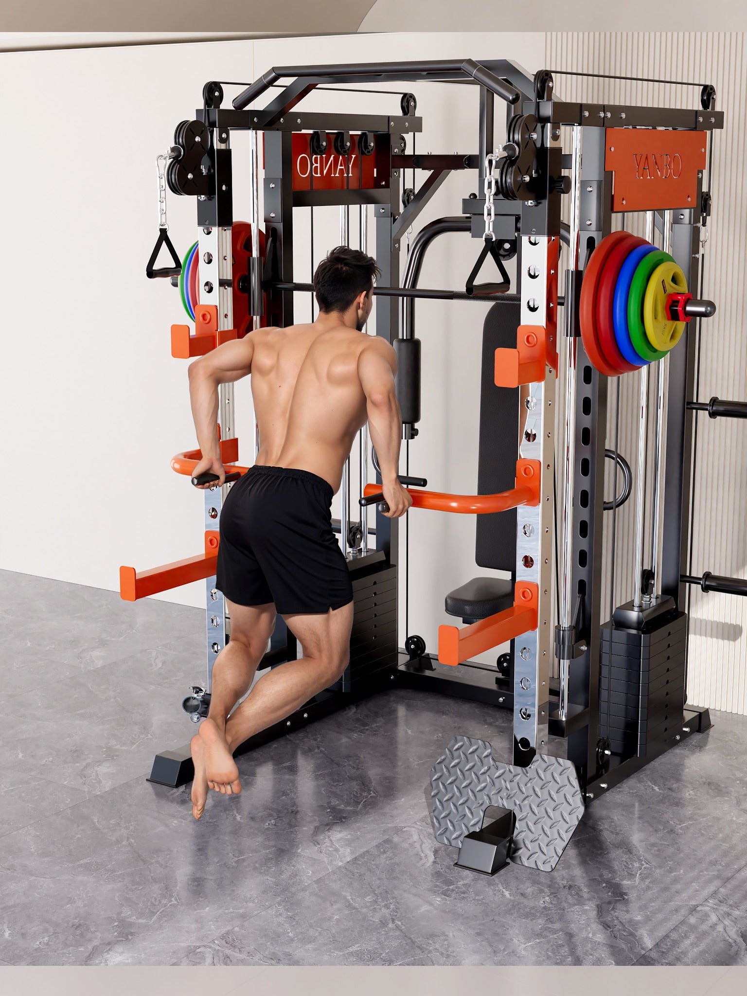 SmartFit M1 Ultra Leg Press and Chest Fly Multi Functional Training Smith Machine Home Gym with 140kgs pin loaded package