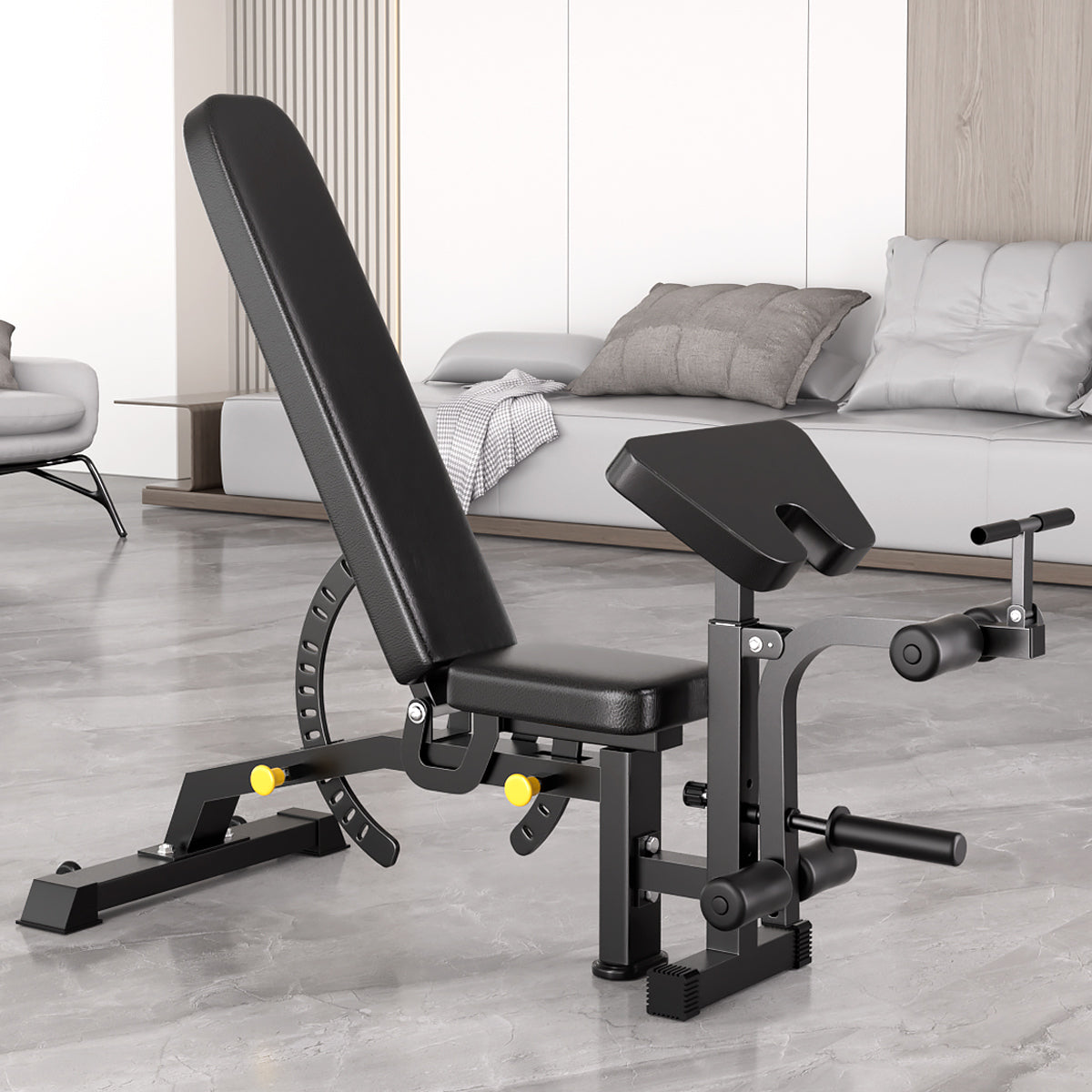 SmartFit C1 Max Multi Functional Cable Crossover Station 130kgs Pin Loaded  Machine + Multi Func Bench+7Ft Olympic Barbell + 100kgs Weights