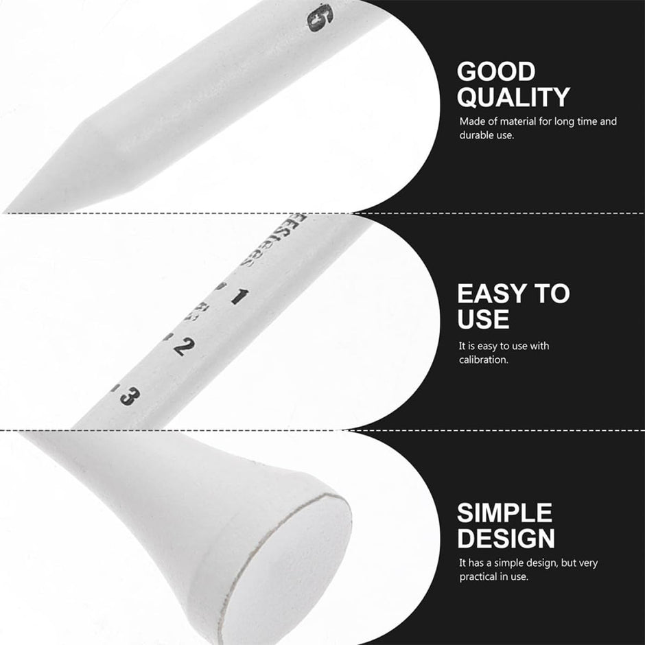 Golf Tee Ruler Golf Tee Pack of 100 with Measurement Scale – White Plastic Tees for D ...