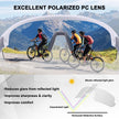 High-End Polarized Sports Sunglasses for Men Women – UV400 Protection, Anti-Fog, Lightweight TR90 Frame, Removable Lens, Ideal for Cycling, Running, Fishing, Golf (White & Red)
