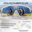 High-End Polarized Sports Sunglasses for Men Women – UV400 Protection, Anti-Fog, Lightweight TR90 Frame, Removable Lens, Ideal for Cycling, Running, Fishing, Golf (White & Blue)