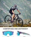 OutdoorMaster Hawk II Polarized Sports Sunglasses for Men Women, TAC 100% UV400 Protection TR90 Frame Cycling Sunglasses, Baseball Running Fishing Golf Glasses-Blue Frame+revo Blue Cat.3,Adult