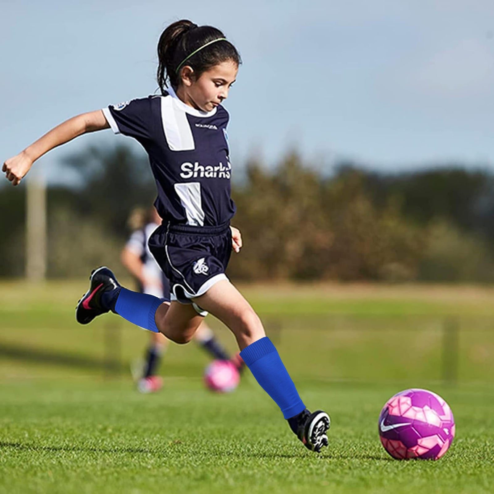 Soccer Shin Guards Sleeves Leg Socks Compatible with Football Socks for Unisex Children Youth
