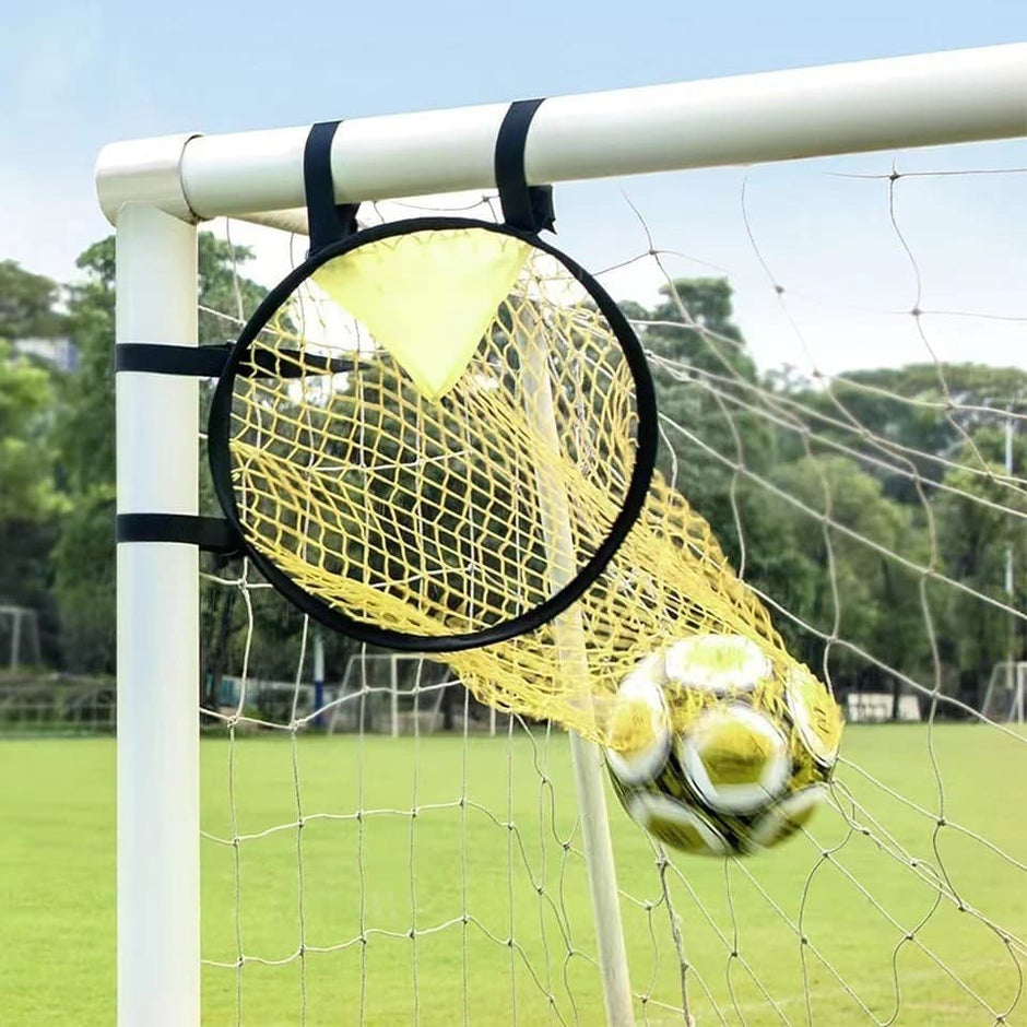 2 Football Goal Training Nets, durable stable for shooting practice easy to assemble and remove, Yellow