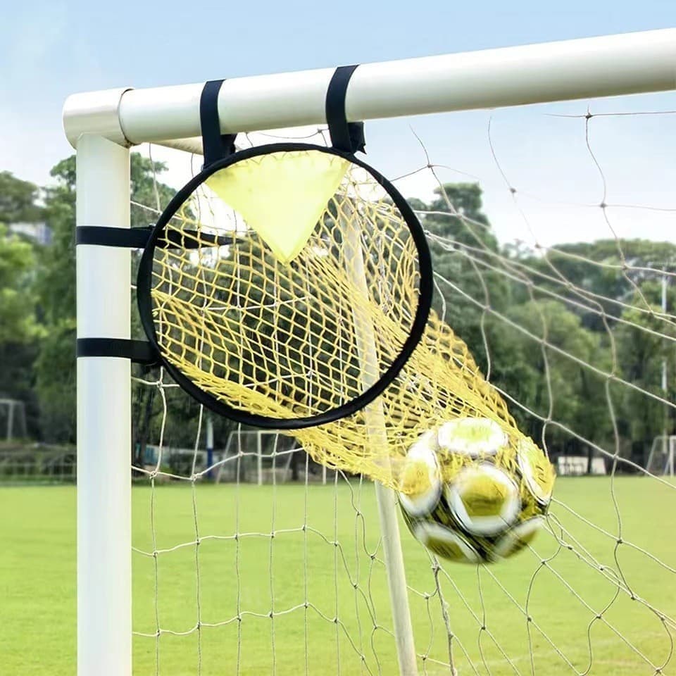 2 Football Goal Training Nets, durable stable for shooting practice easy to assemble and remove, Yellow