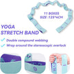 125*4 cm - Yoga resistance band - Yoga stretch band - Yoga exercise band - Stretch band - with 11 rings - Resistance band - for training, pilates, dance and fitness - blue purple
