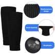 Football Socks with Shin Guards 2 Pairs Black for Children's Football Matches