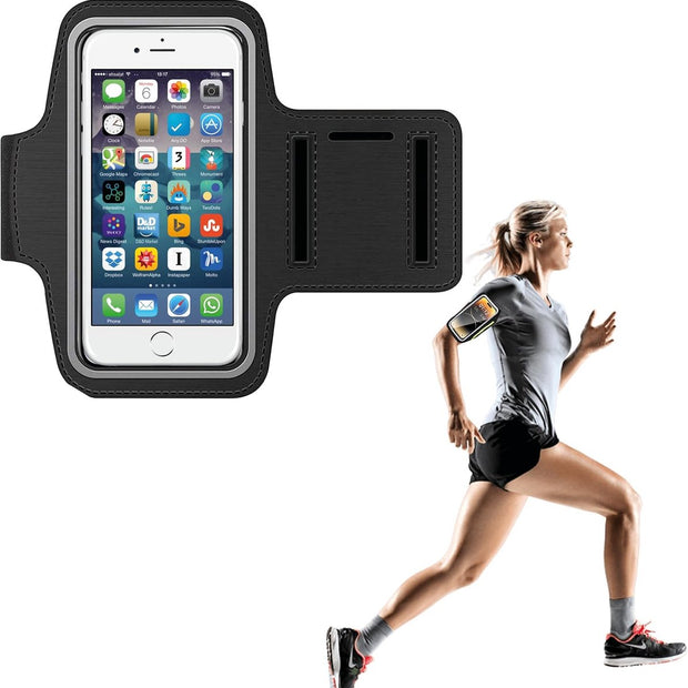 Phone Holder for Running - Running Armband - Suitable for phones up to 6.5 inches - Lightweight and universal phone holder for running, fitness and jogging