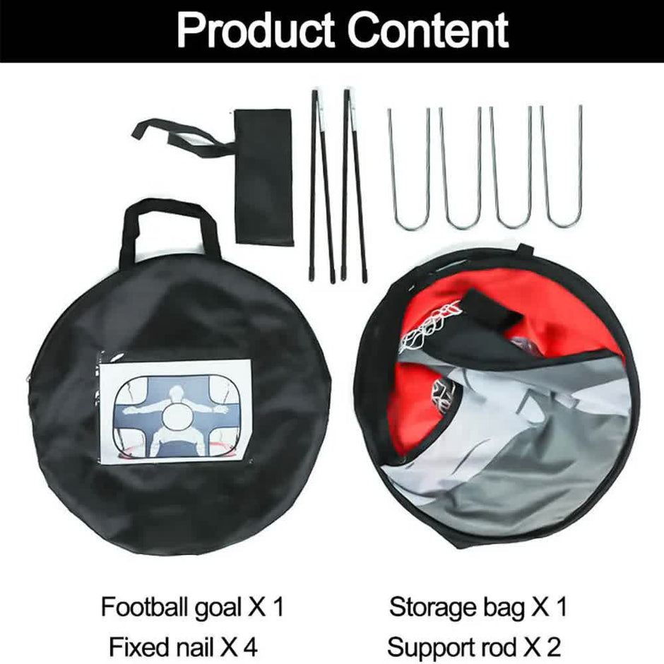 Foldable Nylon Soccer Goal for Children and Adults, Soccer Goal for Playground, Garden, Indoor and Outdoor Red