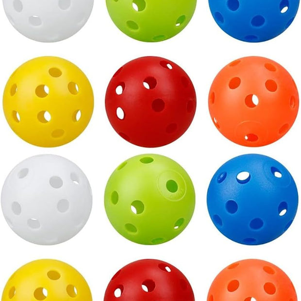 12-Pack Golf Practice Balls, Hollow Practice Balls with Airflow, 42mm Plastic Golf Balls, for Swing Training, Driving Range, Home Use