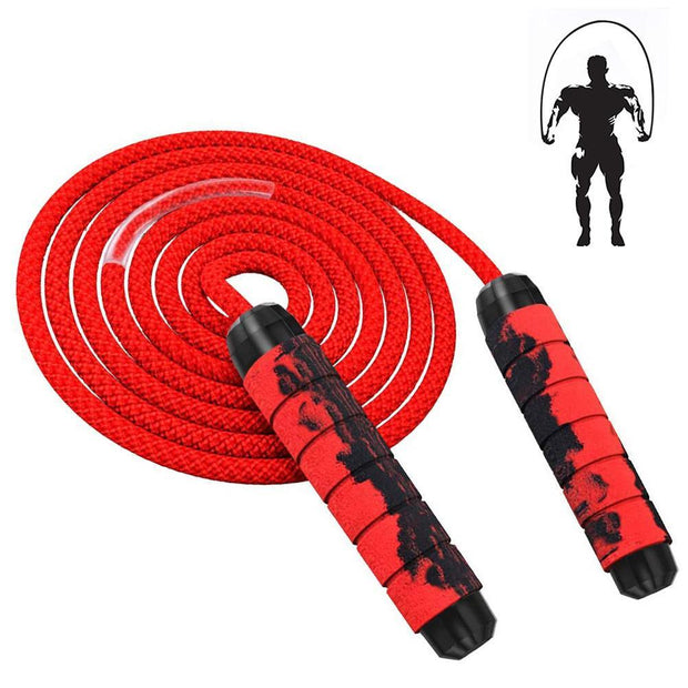 Weighted Jump Rope for Adult Fitness - Long for Cardio Exercise Workouts, Non-Slip Handles - Red