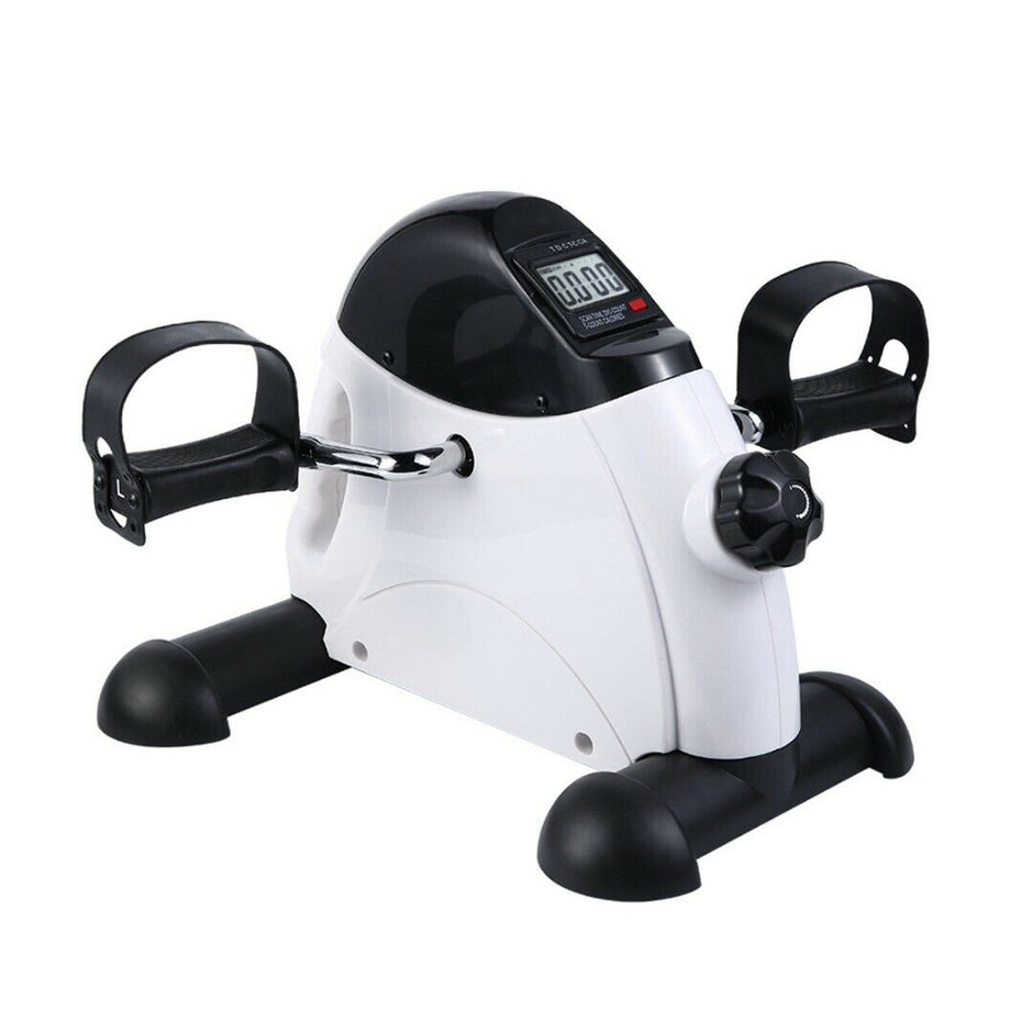 Portable Pedal Exerciser w/ LCD Monitor Tracking – Black & White