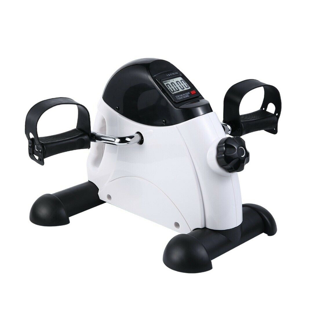 Portable Pedal Exerciser w/ LCD Monitor Tracking – Black & White
