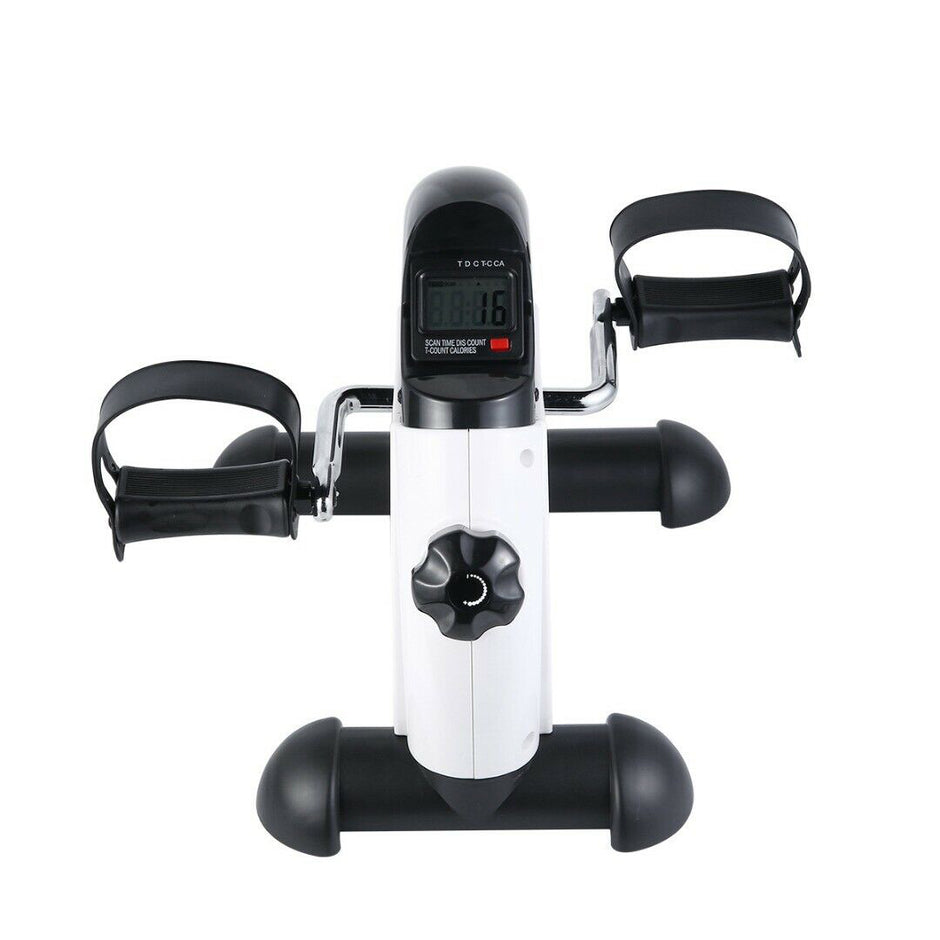 Portable Pedal Exerciser w/ LCD Monitor Tracking – Black & White