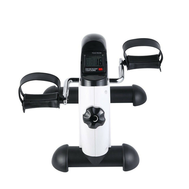 Portable Pedal Exerciser w/ LCD Monitor Tracking – Black & White