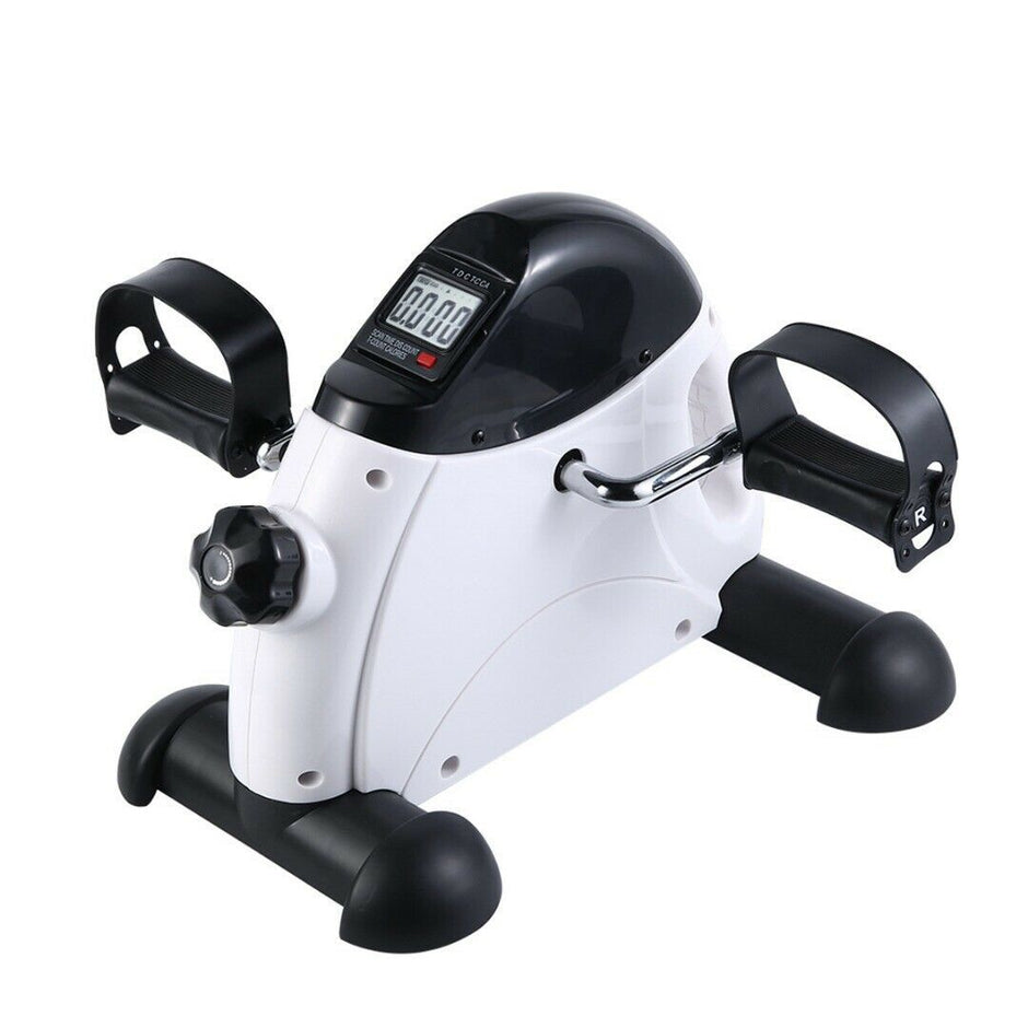 Portable Pedal Exerciser w/ LCD Monitor Tracking – Black & White