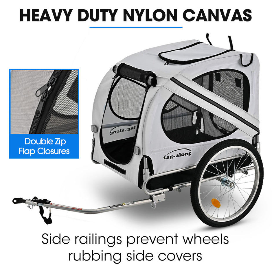 TAG-ALONG Pet & Cargo Bike Trailer, Bicycle Pet & Cargo Trailer, Cargo Carrier, Grey