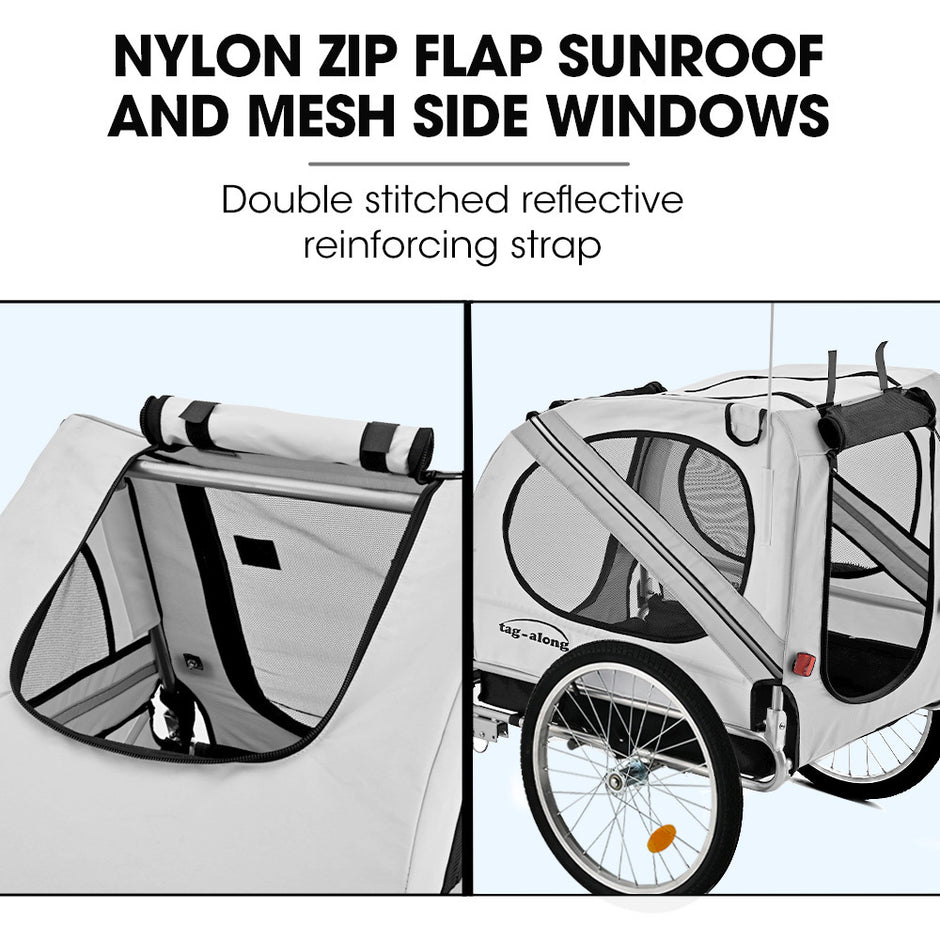TAG-ALONG Pet & Cargo Bike Trailer, Bicycle Pet & Cargo Trailer, Cargo Carrier, Grey