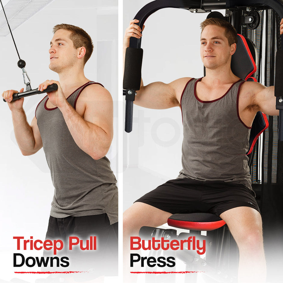 PROFLEX Home Gym Exercise Machine Fitness Equipment Weight Bench Press Set 100lbs
